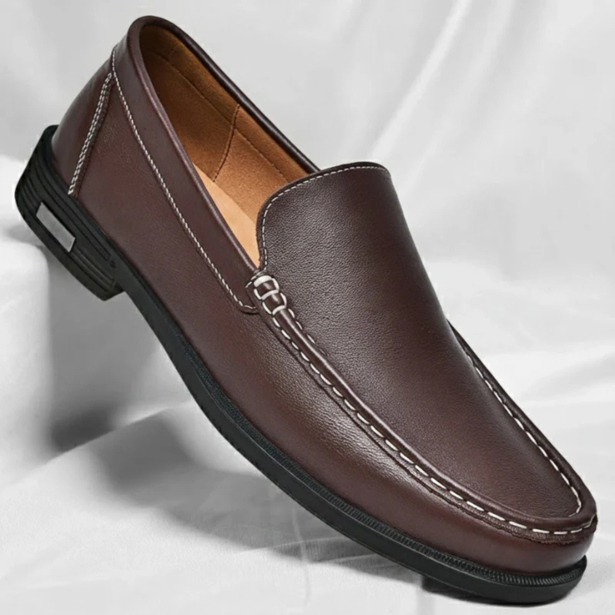 The El Paso Men's Classic Leather Slip On Loafers