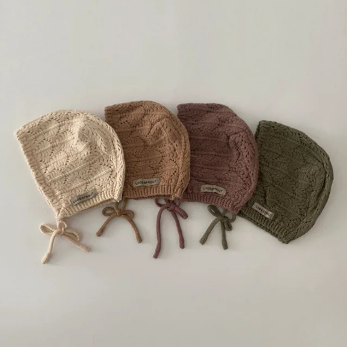 SoHo Kids Cable Knit Tie Strap Bonnet Accessory