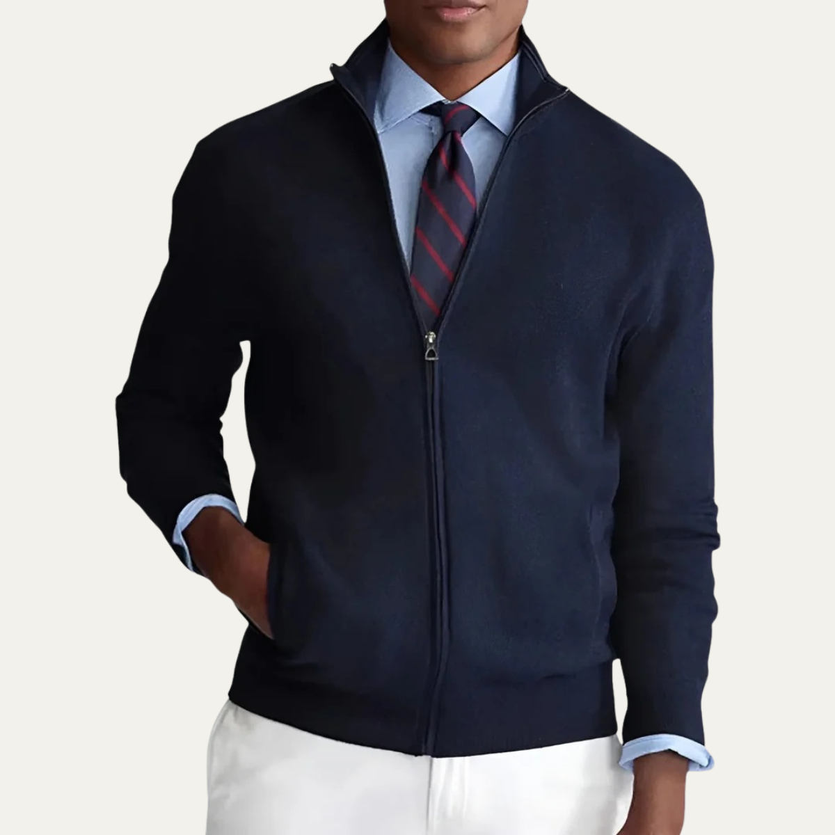 The Bristol Men’s Cashmere Luxury Cardigan Zip Knit Sweater