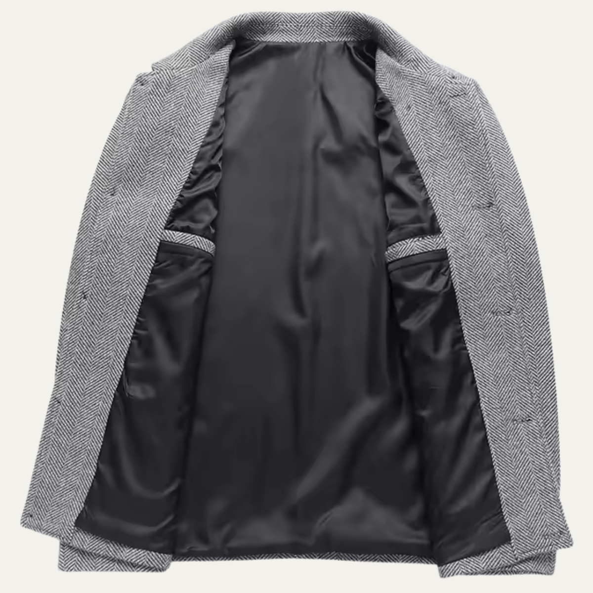 The Winslow Men’s Herringbone Jacket – Thick Warm Outerwear with Pockets