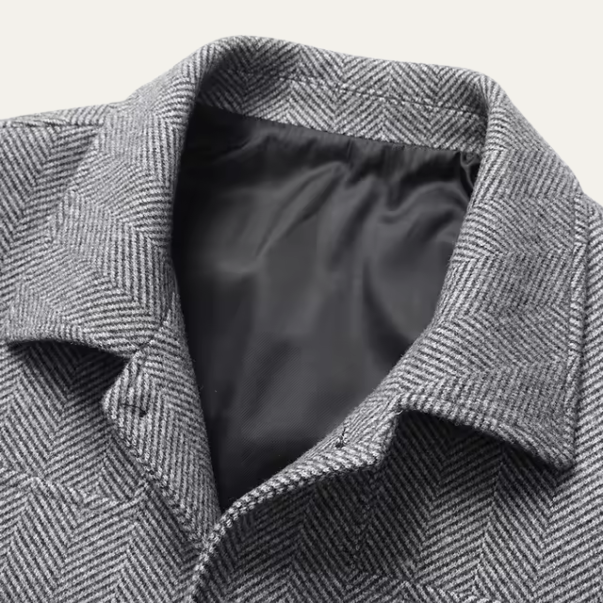 The Winslow Men’s Herringbone Jacket – Thick Warm Outerwear with Pockets