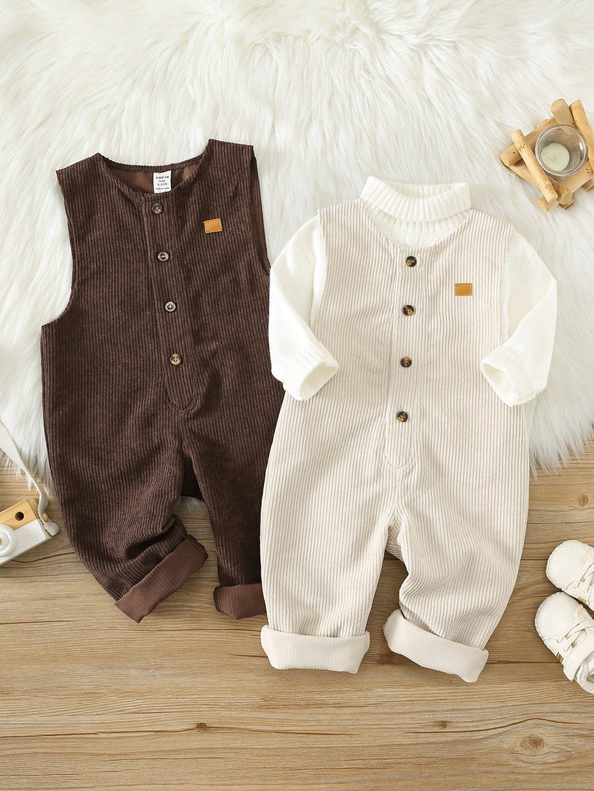 SoHo Kids Button Front Corduroy Romper Set