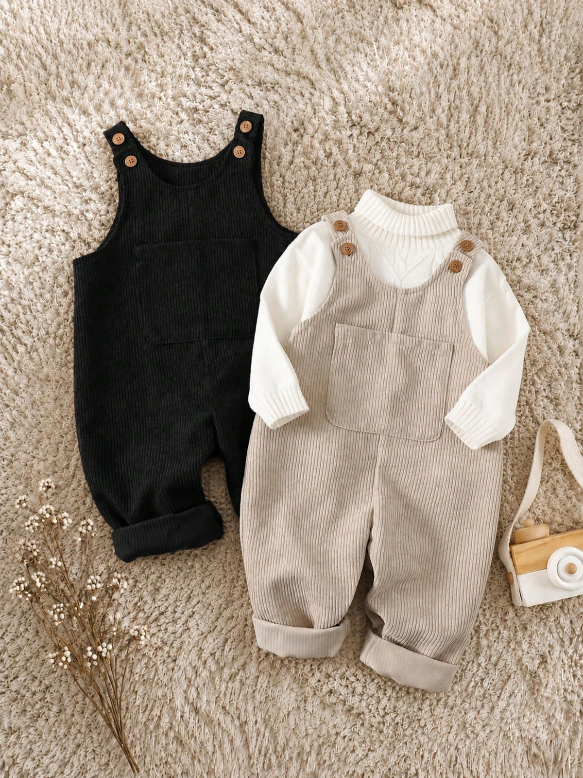 SoHo Kids Button Front Corduroy Romper Set