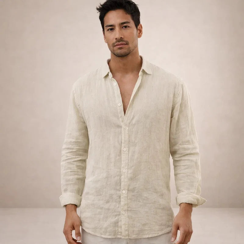 The Ravenna Men's Relaxed Fit Linen Button Up Shirt