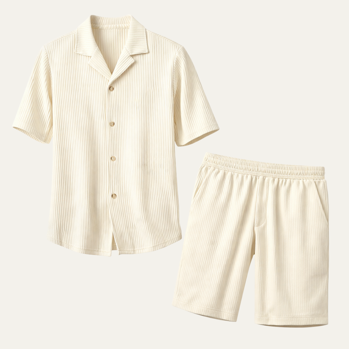 The Deerfield Men’s Corduroy Shirt & Shorts Set