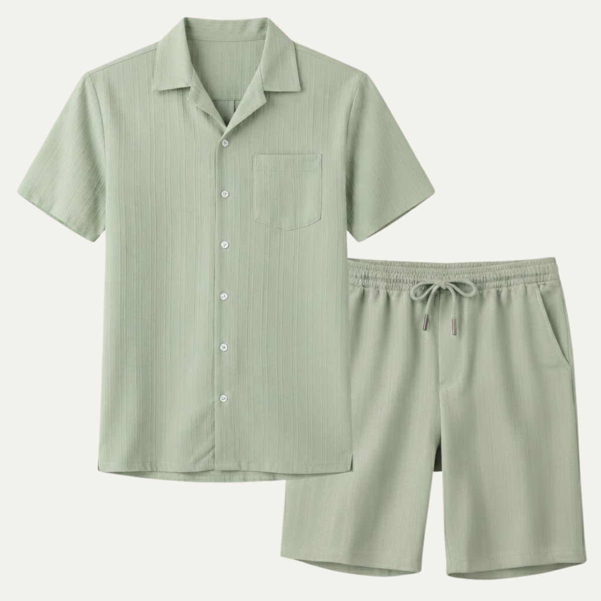 The Meadowhill Men’s Breathable Trendy Summer Set – Shirt & Shorts