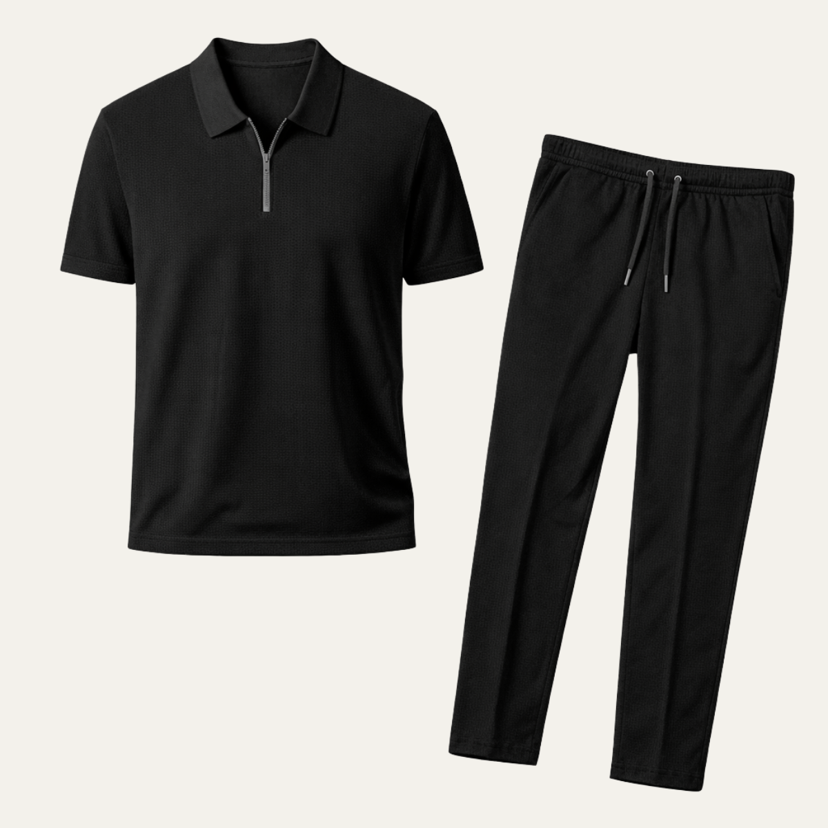 The Watermill Men’s Waffle Textured Short Sleeve Top & Pants Set