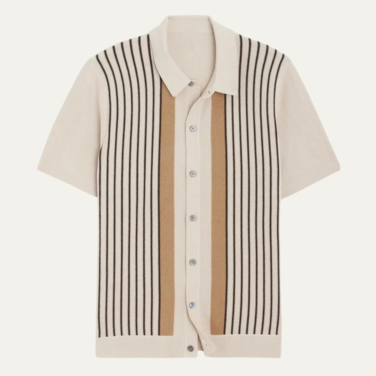 The Austin Men's Vertical Stripe Knit Polo Shirt