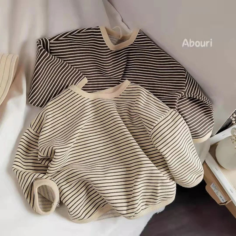 Unisex Cotton Striped Sweatshirt