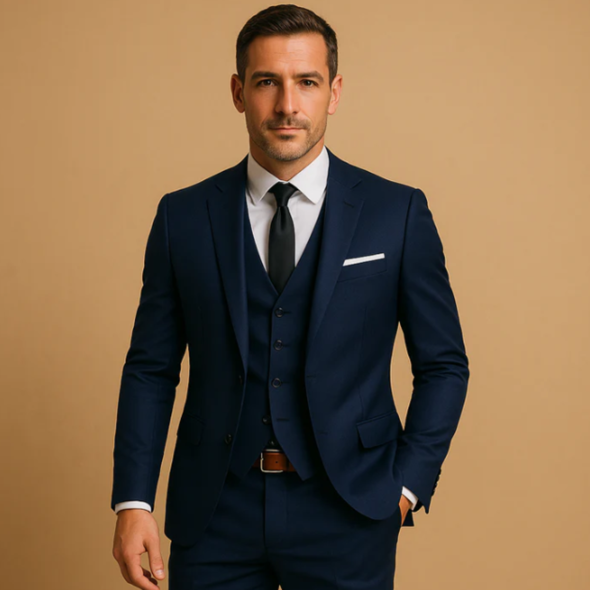 The Bristol Men’s 3 Piece Slim Fit Suit – Blazer, Waistcoat & Trousers