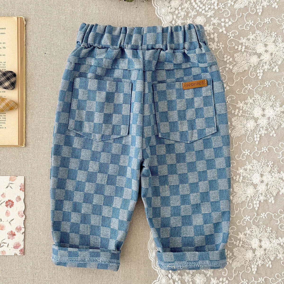 Unisex Loose Casual Baggy Checkered Pants