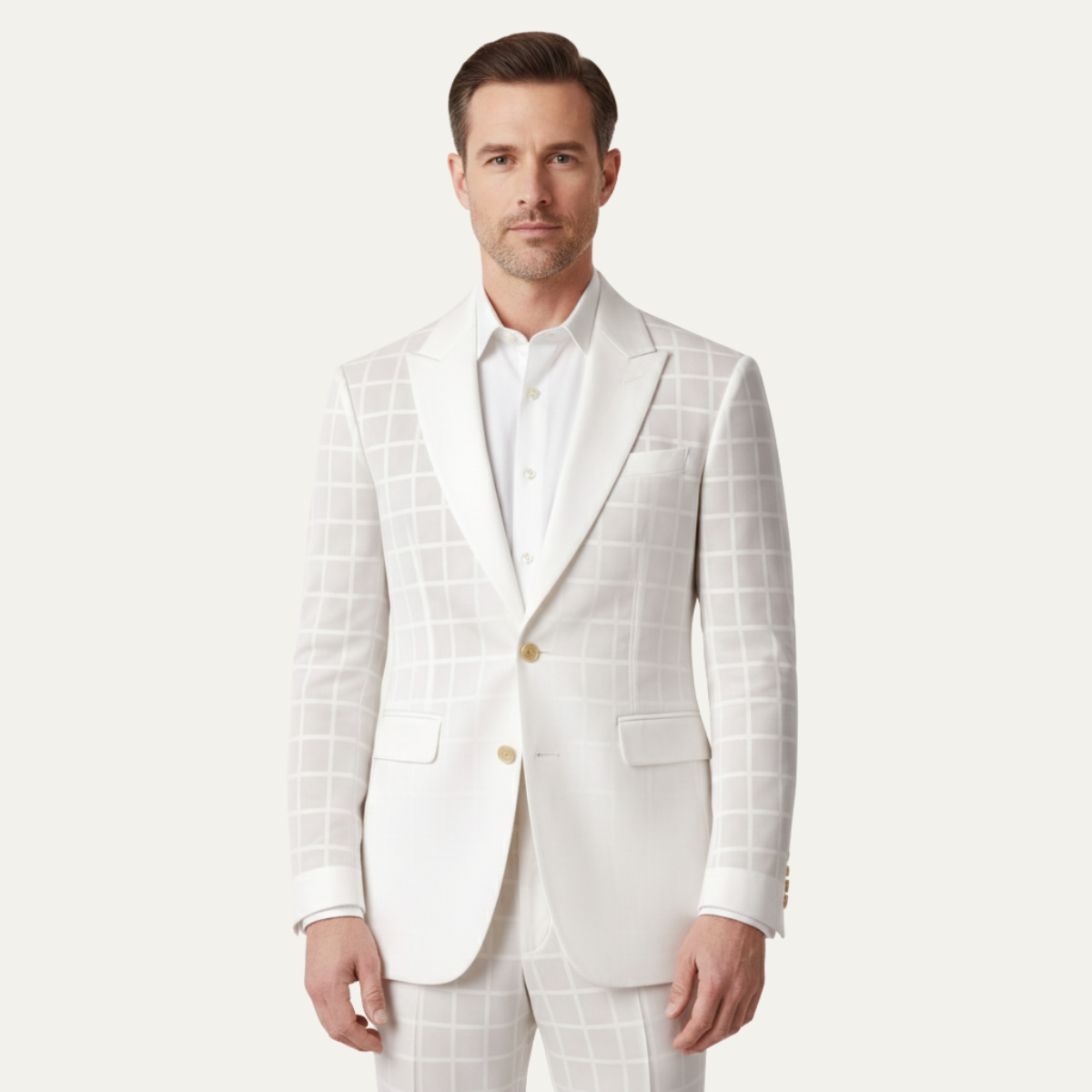 The Biarritz Men’s Single Breasted Sheer Plaid Suit Blazer