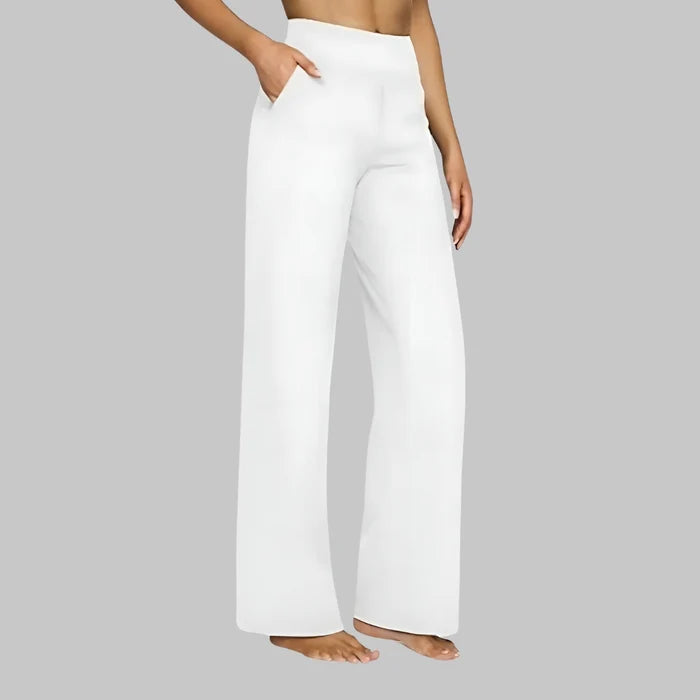 Women's High Waist Stretch Wide Leg Trousers with Comfortable Fit