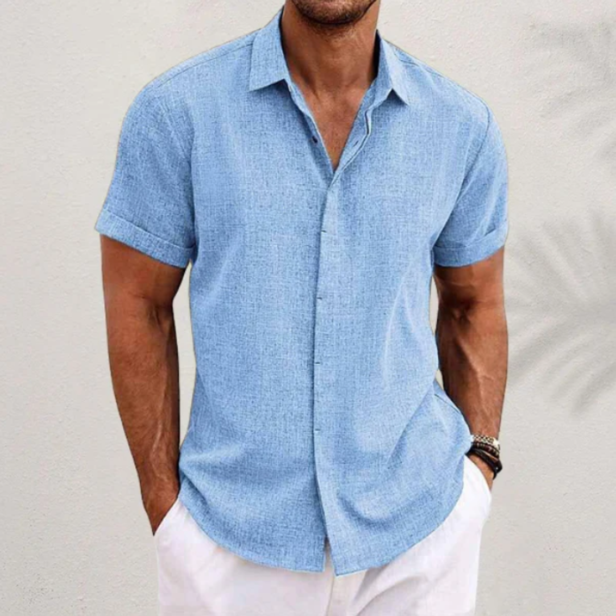 The Naples Men's Breathale Linen Button Up Shirt