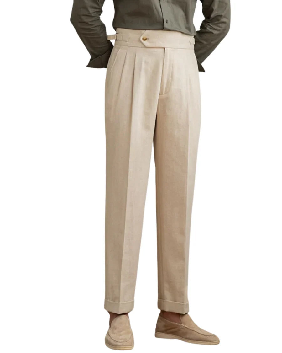 The Laguna Men's Pleated Tailored Linen Pants