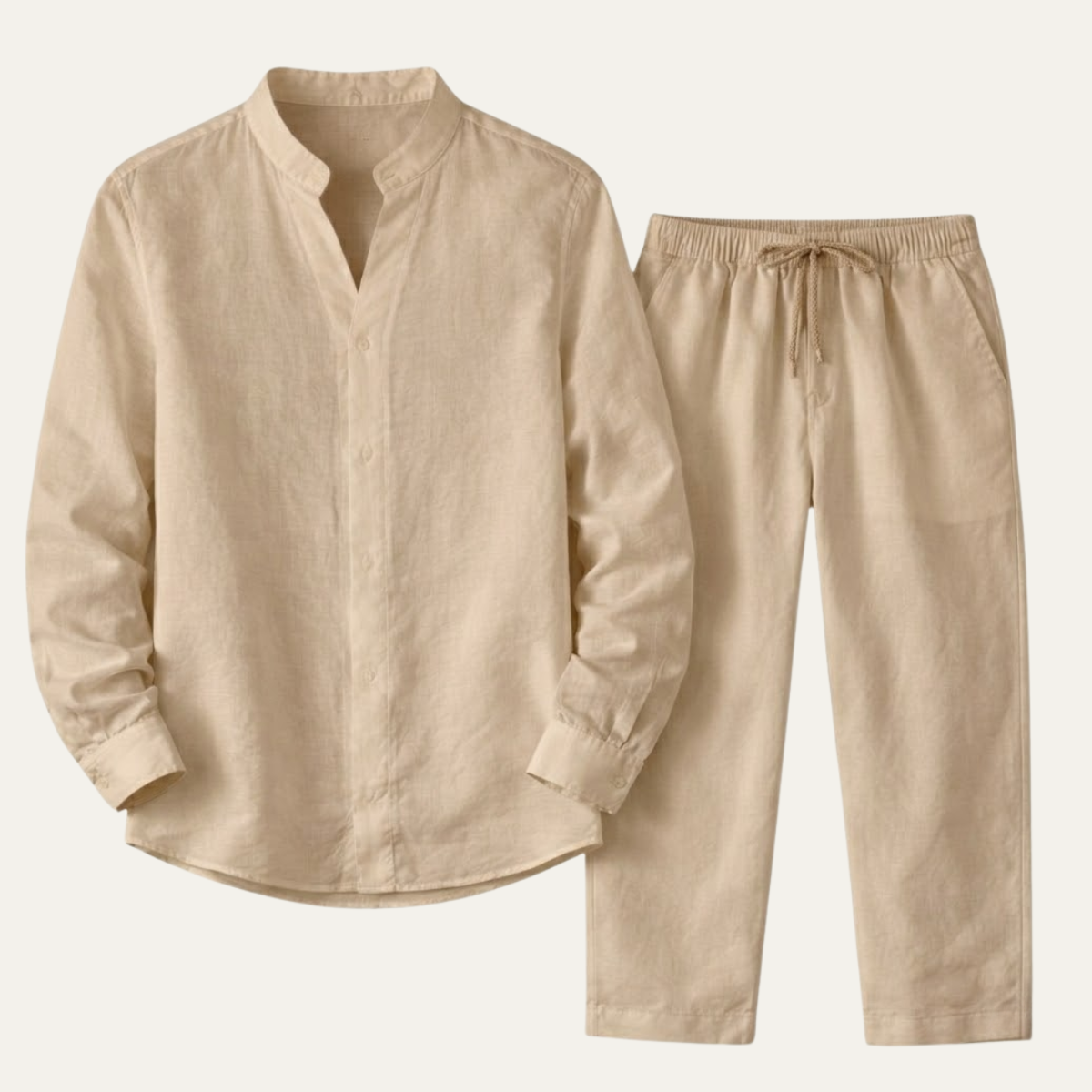 The Willowlake Men’s Casual Cotton Linen Set – Shirt & Pants