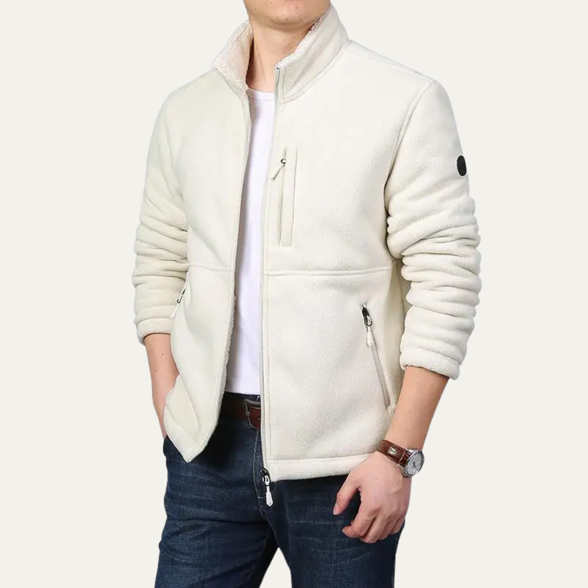 The Sutherland Men’s Fleece Winter Jacket – Warm Sherpa Zip Up Coat