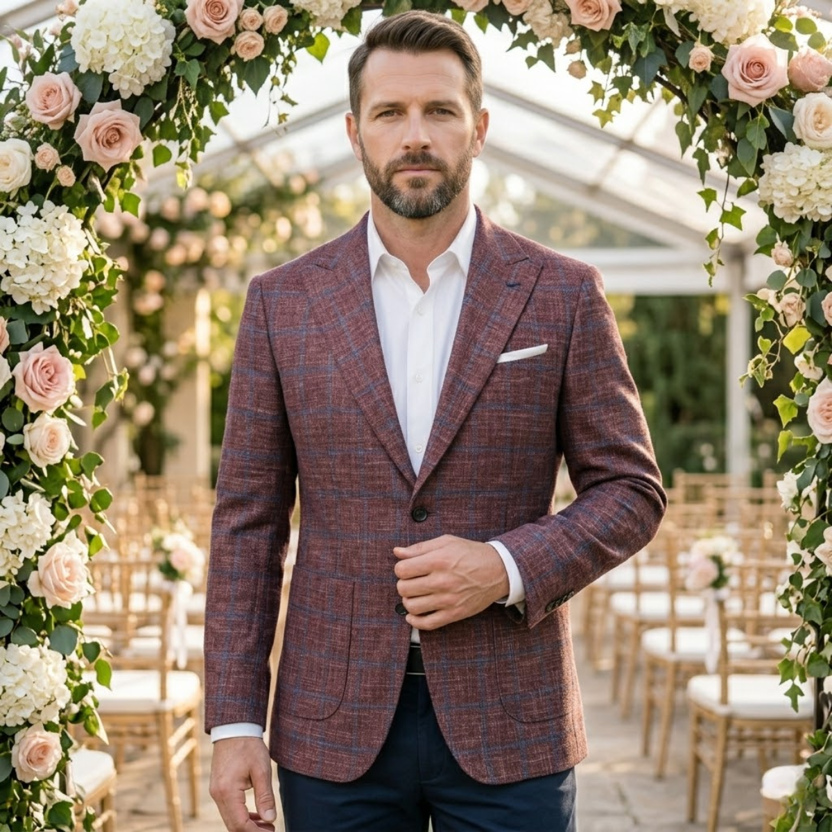 The Willoughby Men’s Classic Tailored Fit Suit Plaid - Wedding Guest Blazer