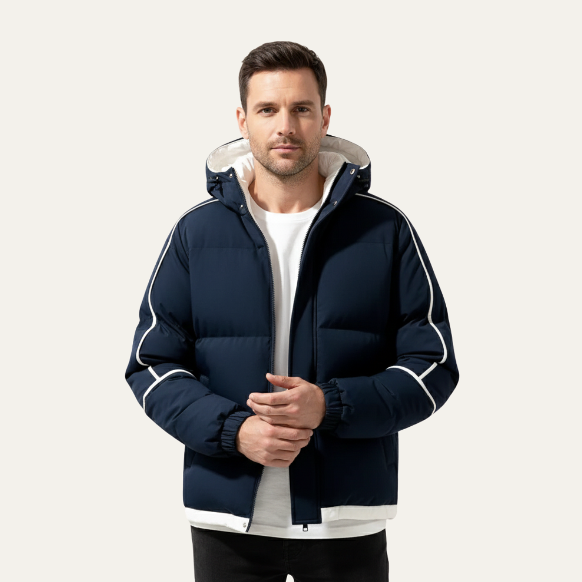 The London Men's Waterproof Puffer Jacket - Luxury Hooded Jacket