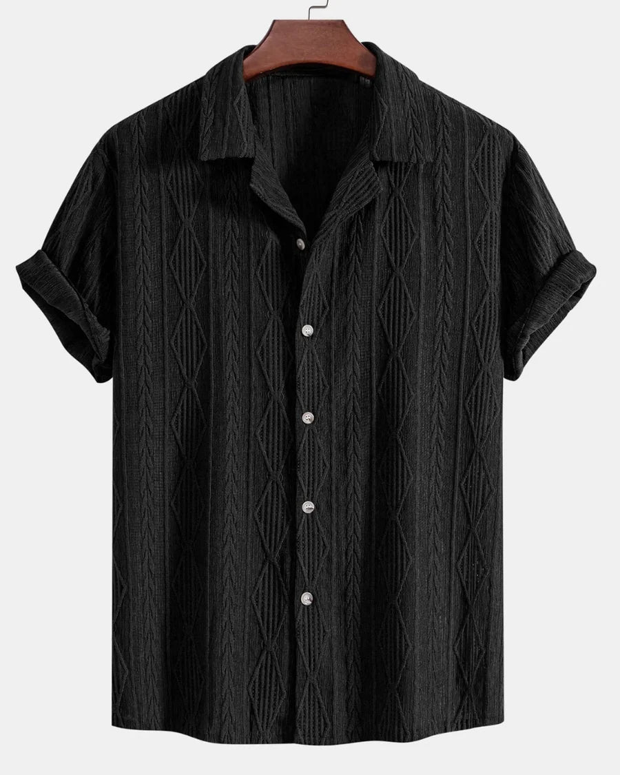 The Greenwich Men's Trendy Short Sleeve Button Up Shirt