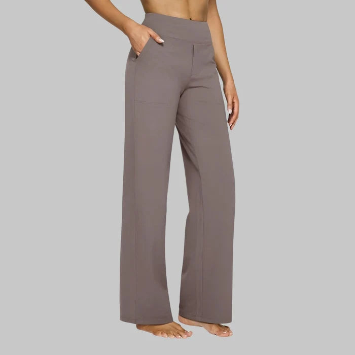 Women's High Waist Stretch Wide Leg Trousers with Comfortable Fit