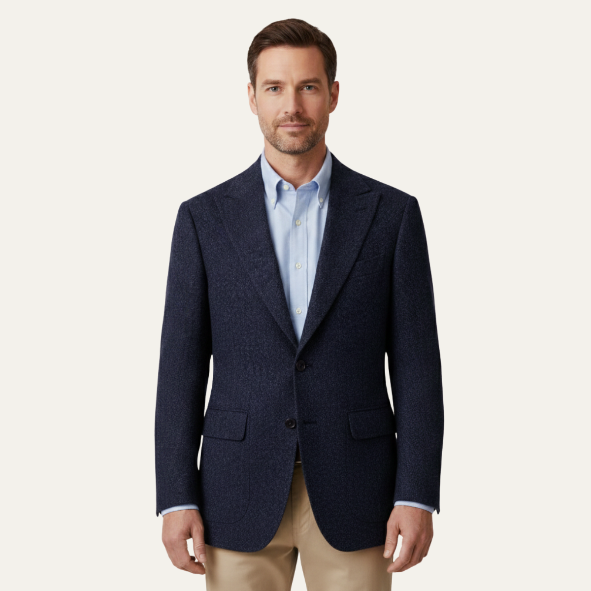 The Venice Men’s Luxury Tailored Tweed Fishbone Blazer Jacket