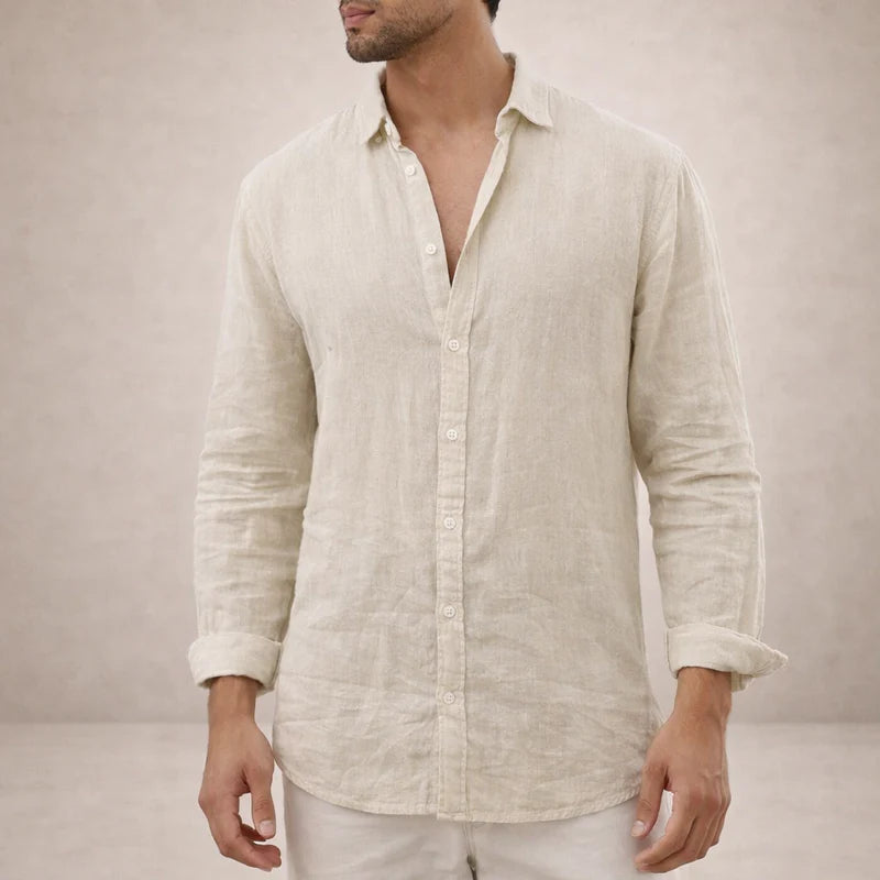 The Ravenna Men's Relaxed Fit Linen Button Up Shirt