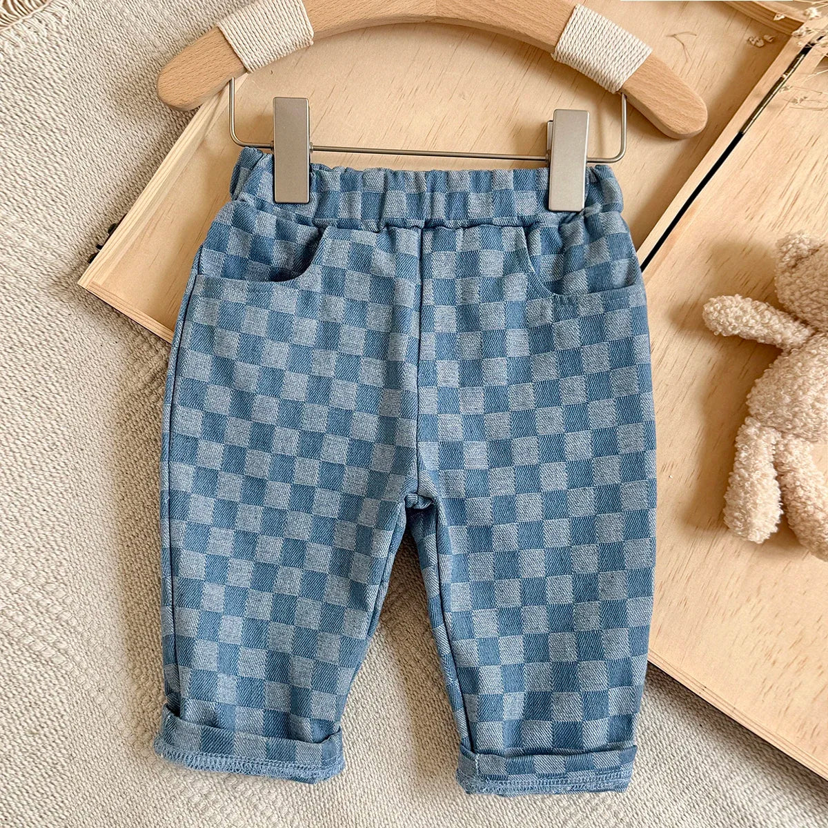 Unisex Loose Casual Baggy Checkered Pants