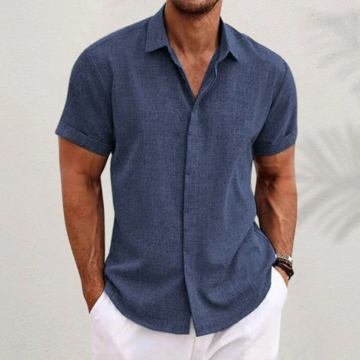 The Naples Men's Breathale Linen Button Up Shirt