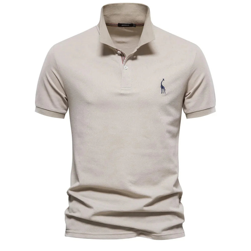 The Pienza Men's Elegant Embroidered Cotton Polo Shirt