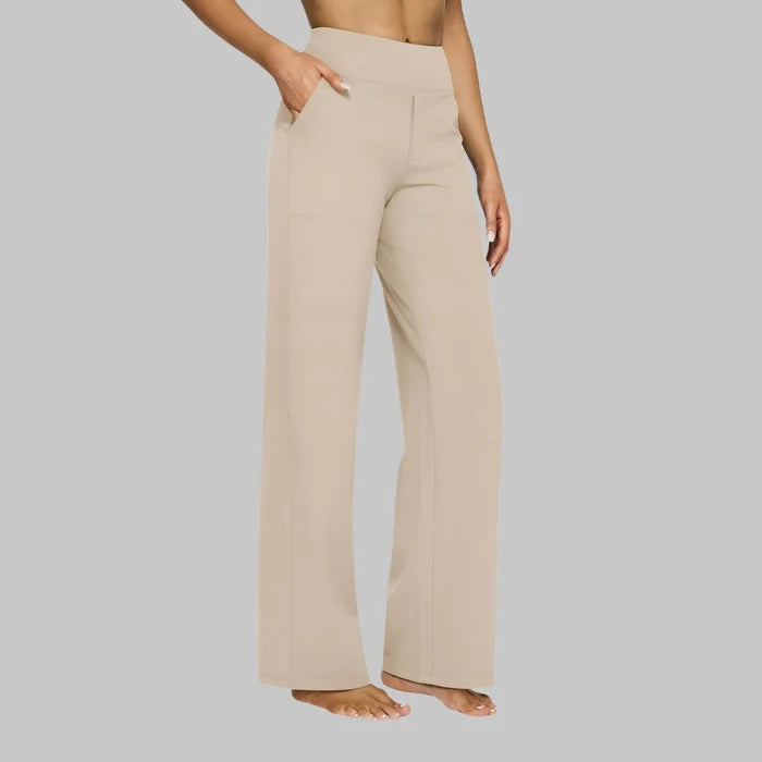 Women's High Waist Stretch Wide Leg Trousers with Comfortable Fit