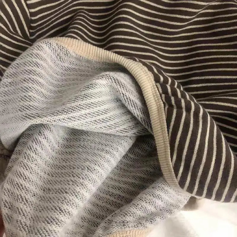 Unisex Cotton Striped Sweatshirt