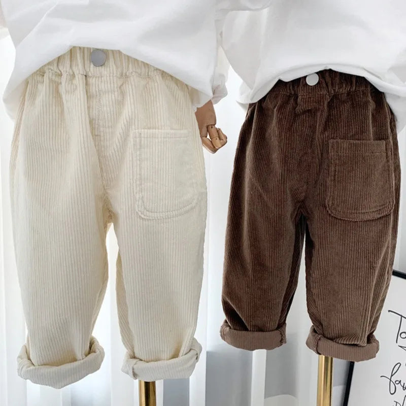 Unisex Loose Fit Casual Corduroy Pants