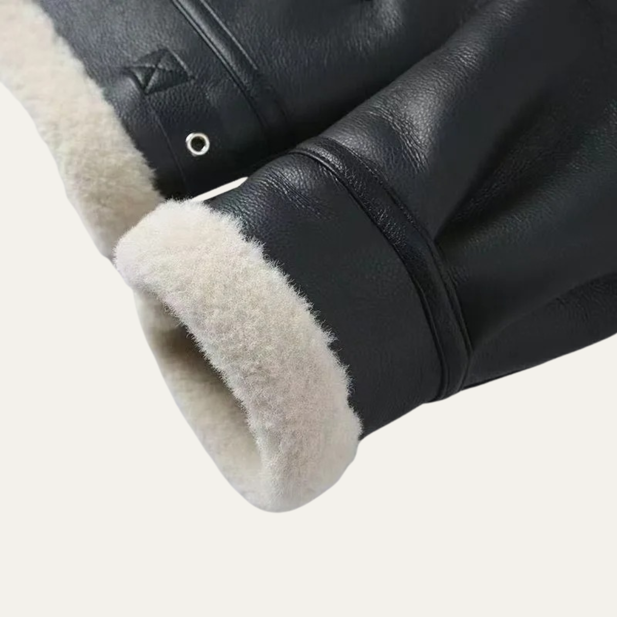 The Cala Luna Men’s Shearling Aviator Winter Jacket with Fleece Lining