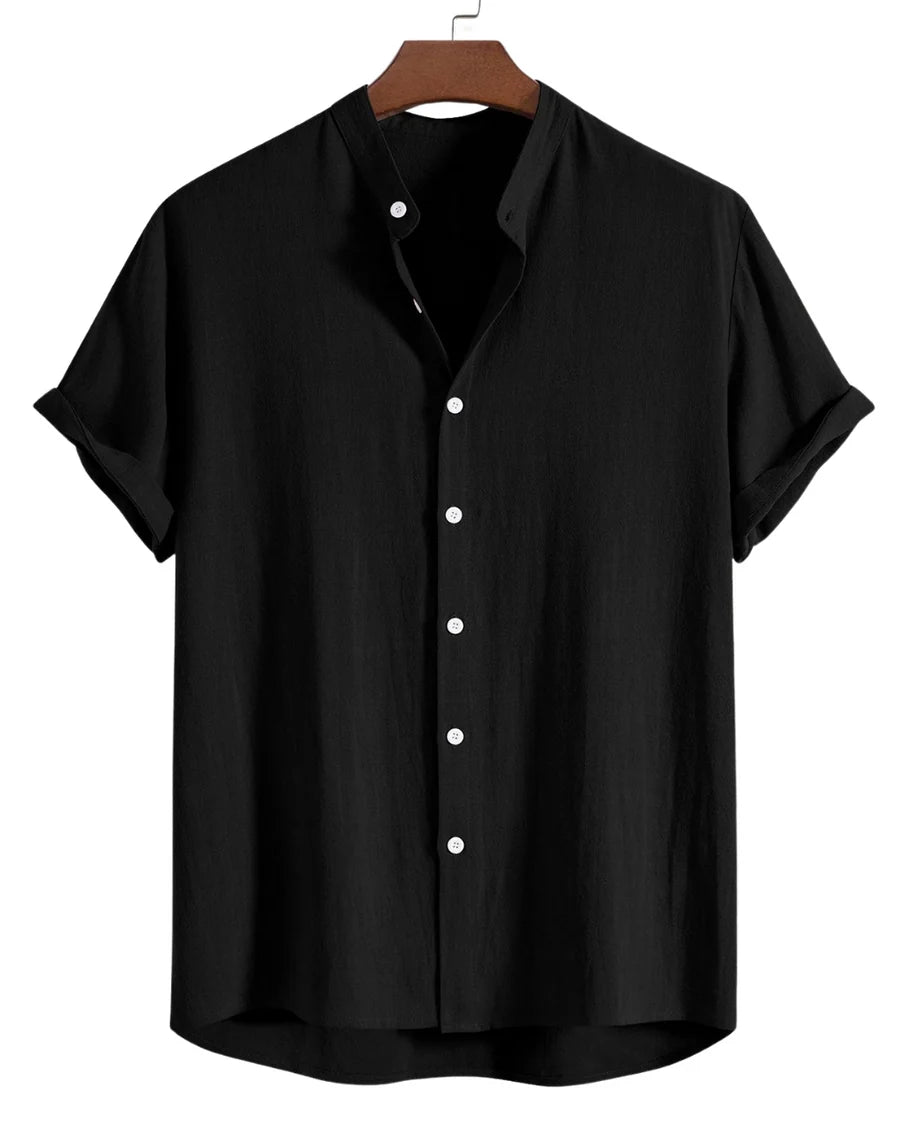 The Brentwood Men's Short Sleeve Linen Shirt & Drawstring Pants Set