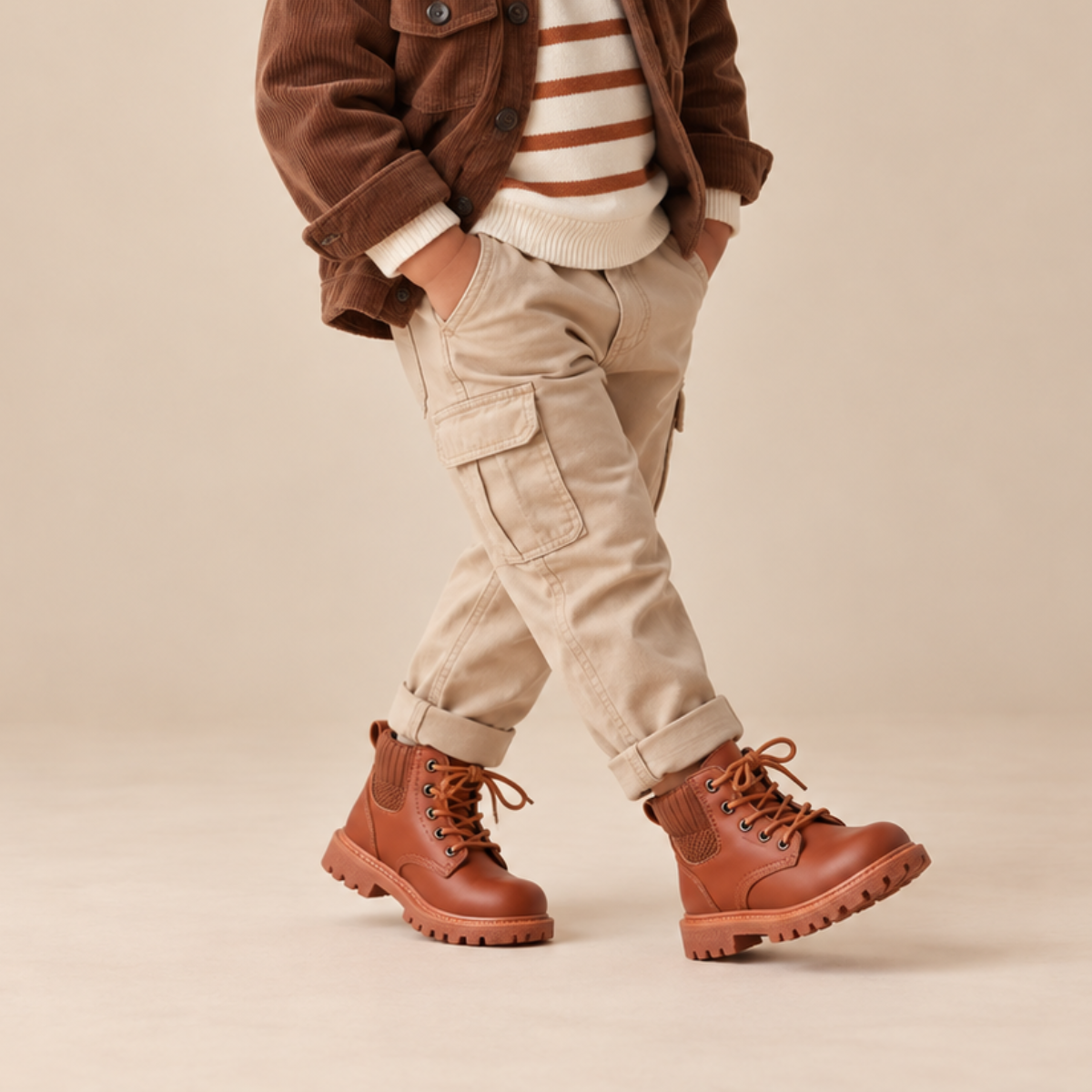 SoHo Kids Lug Sole Lace Up Ankle Boots