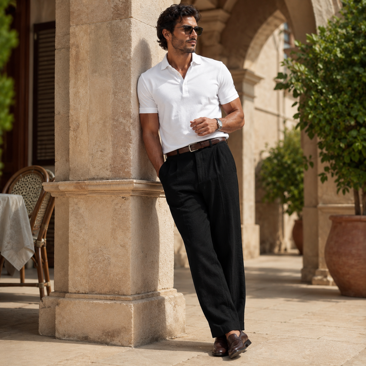 The Brookline Men’s Classic Straight Leg Loose Fit Linen Pants