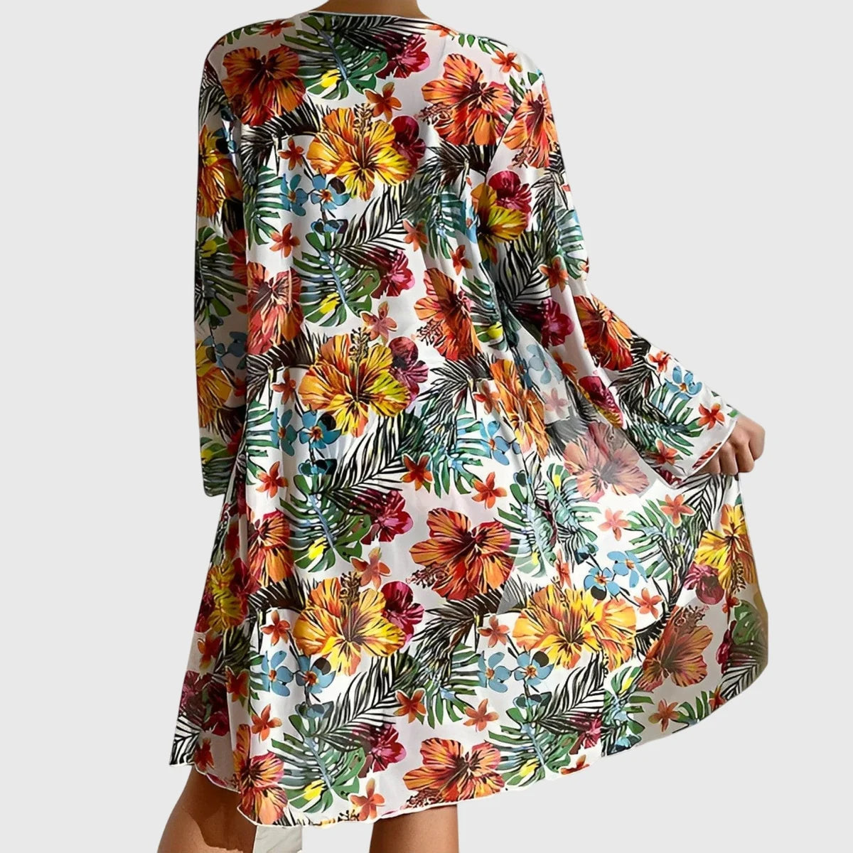 Tropical Floral High Waisted 3 Piece Bikini Set