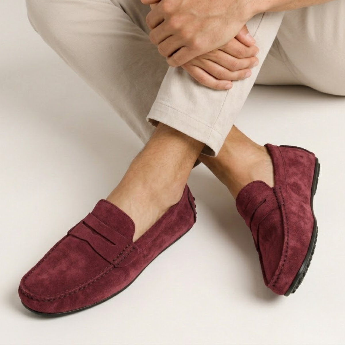 The Marostica Men’s Suede Classic Moccasins Slip On Loafers