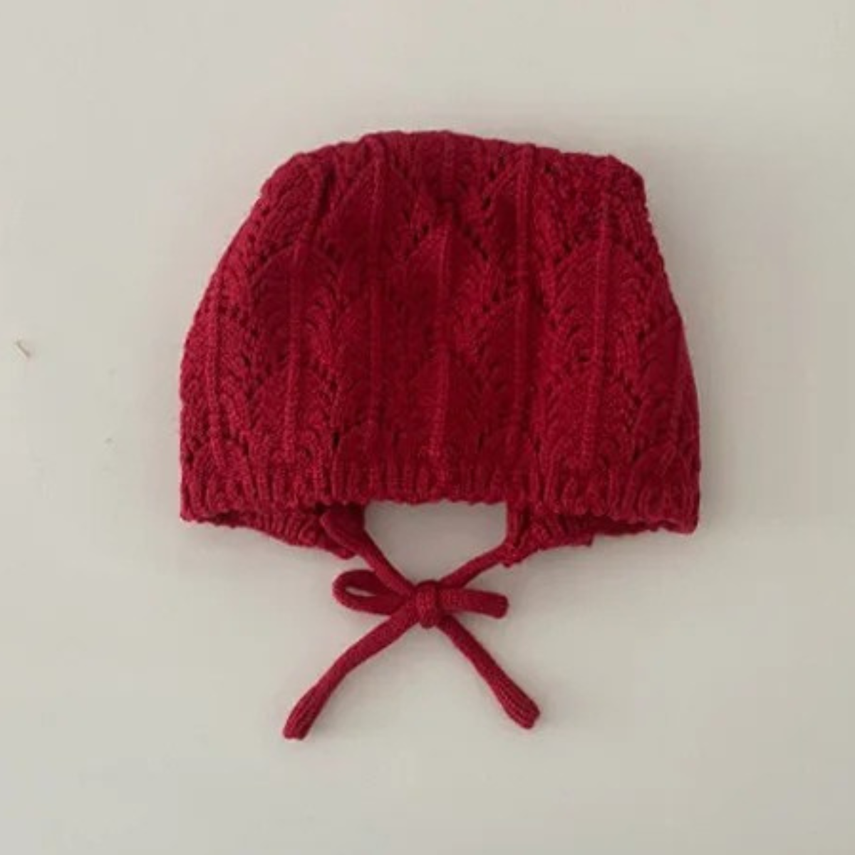 SoHo Kids Cable Knit Tie Strap Bonnet Accessory