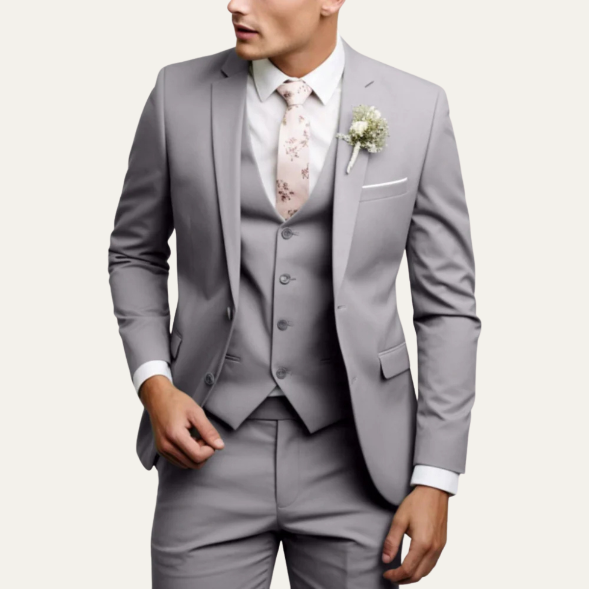 The Windermere Men’s Elegant 3 Piece Slim Fit Business Suit Set