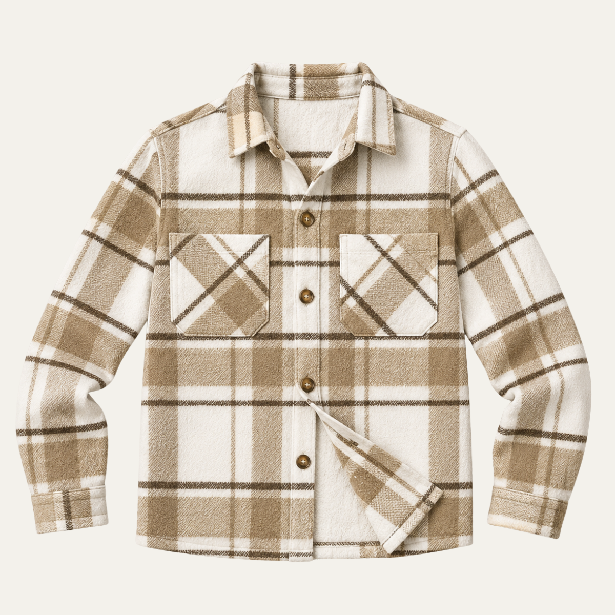 The Piacenza Men’s Vintage Plaid Fleece Shirt Jacket with Pockets
