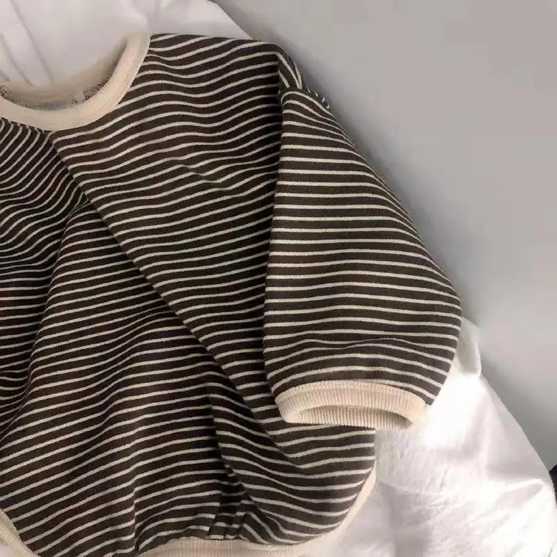 Unisex Cotton Striped Sweatshirt