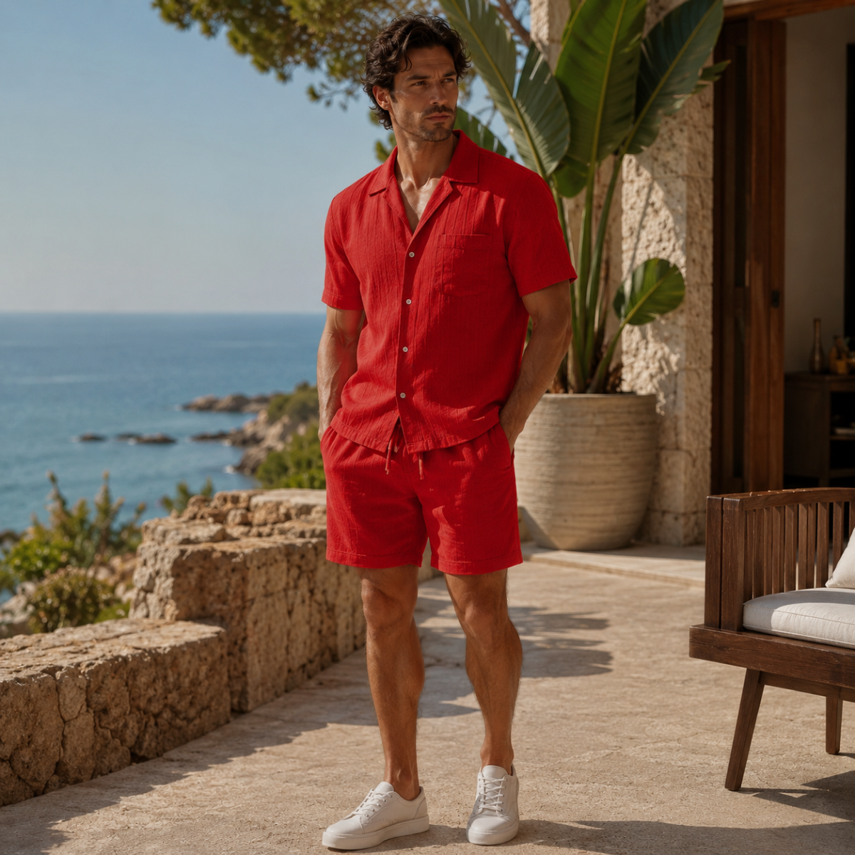 The Meadowhill Men’s Breathable Trendy Summer Set – Shirt & Shorts