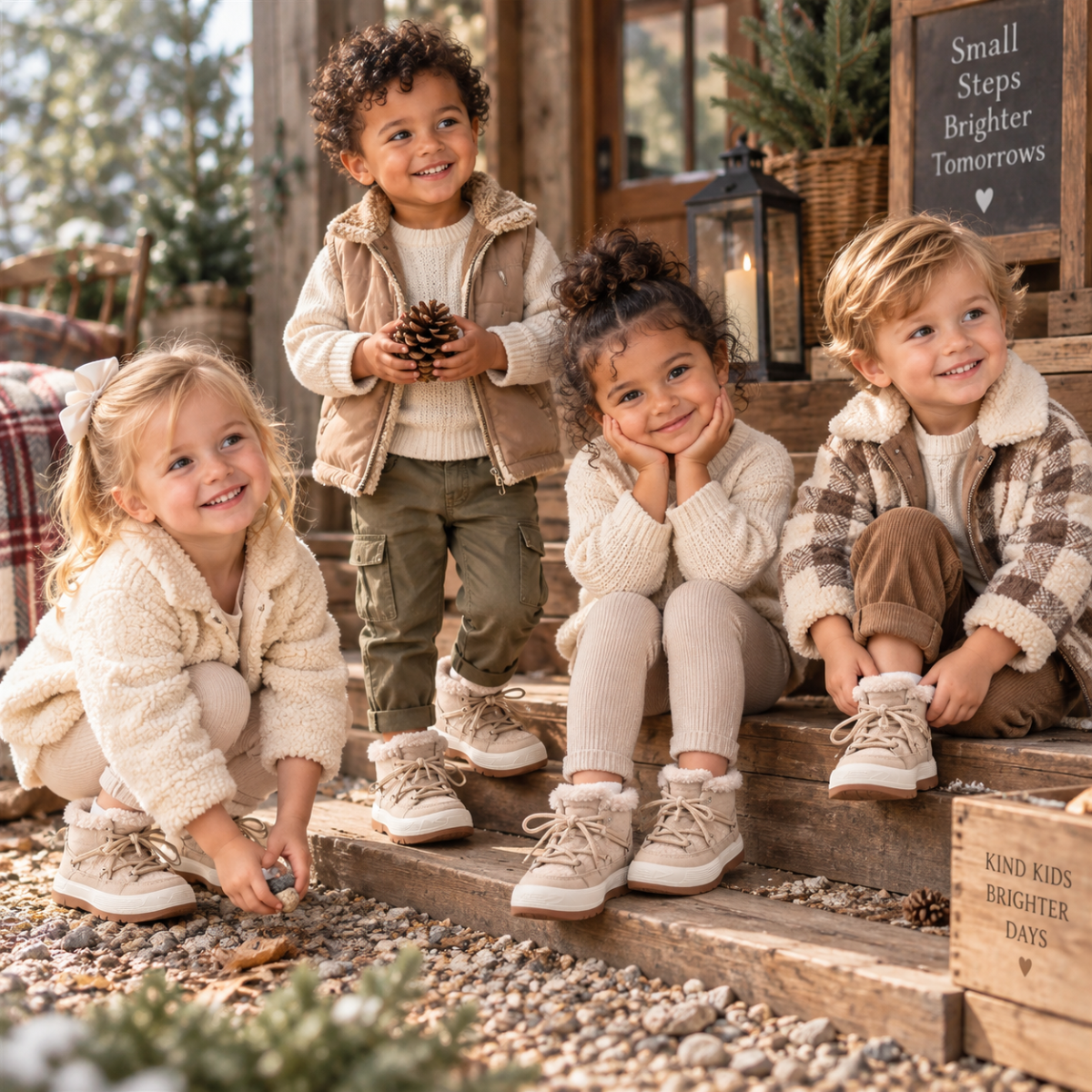 SoHo Kids High Top Fleece Lined Snow Boots