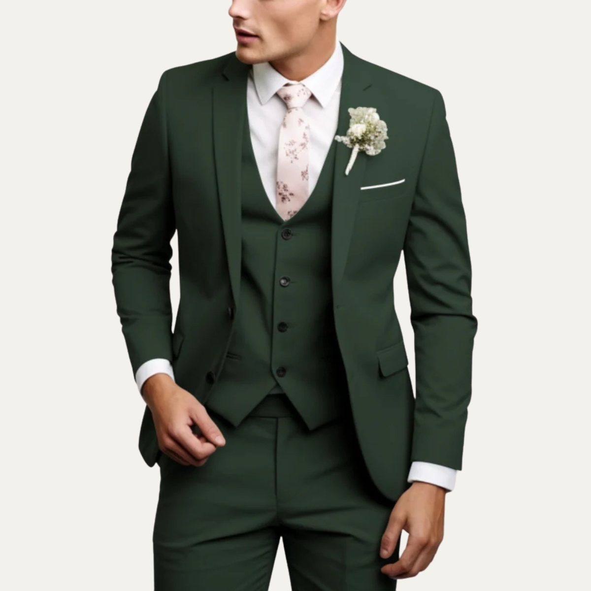 The Windermere Men’s Elegant 3 Piece Slim Fit Business Suit Set