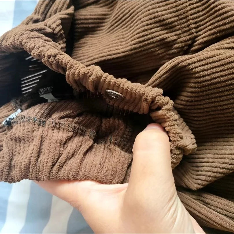 Unisex Loose Fit Casual Corduroy Pants