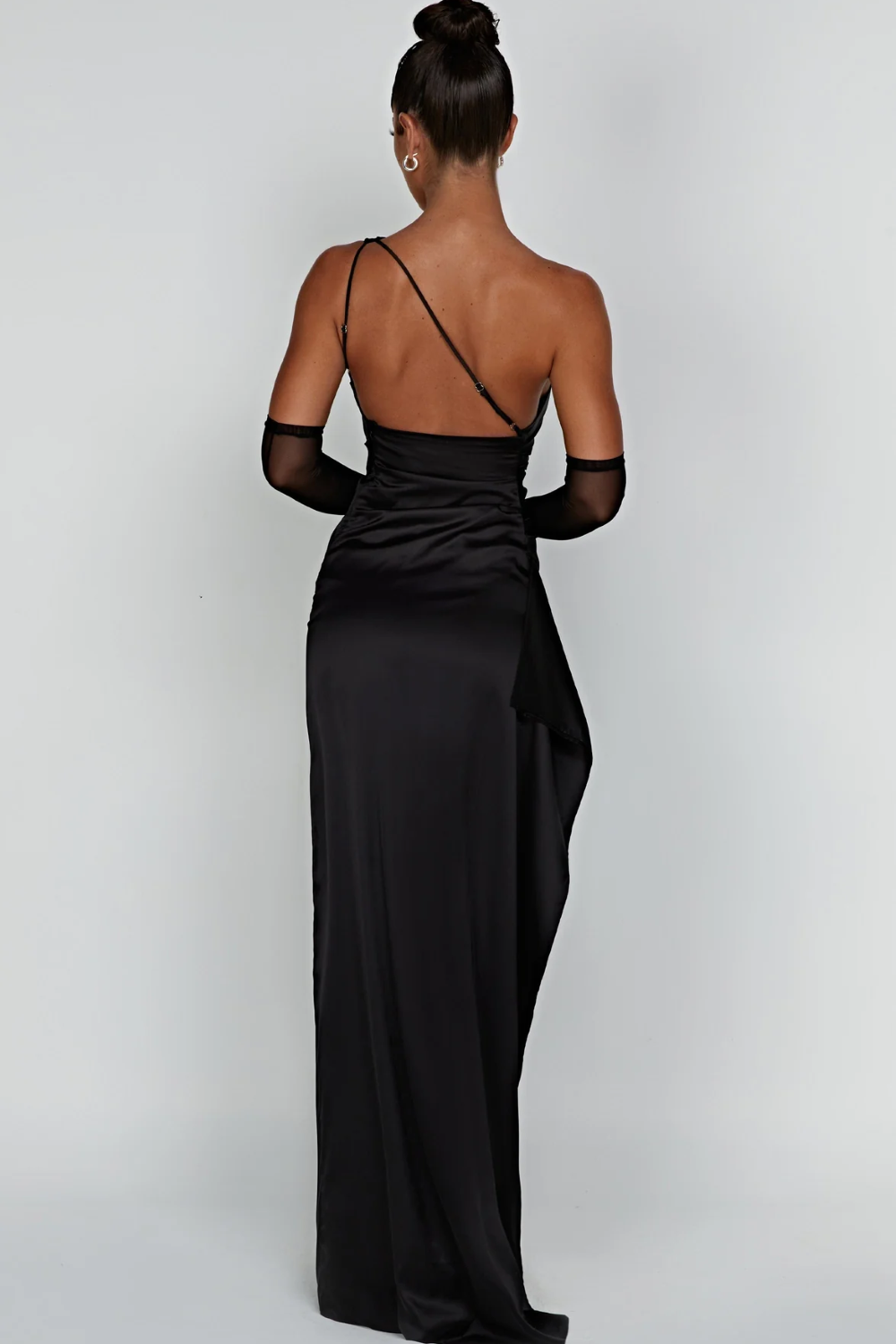 Women's Sheen Satin Gown with One Strap