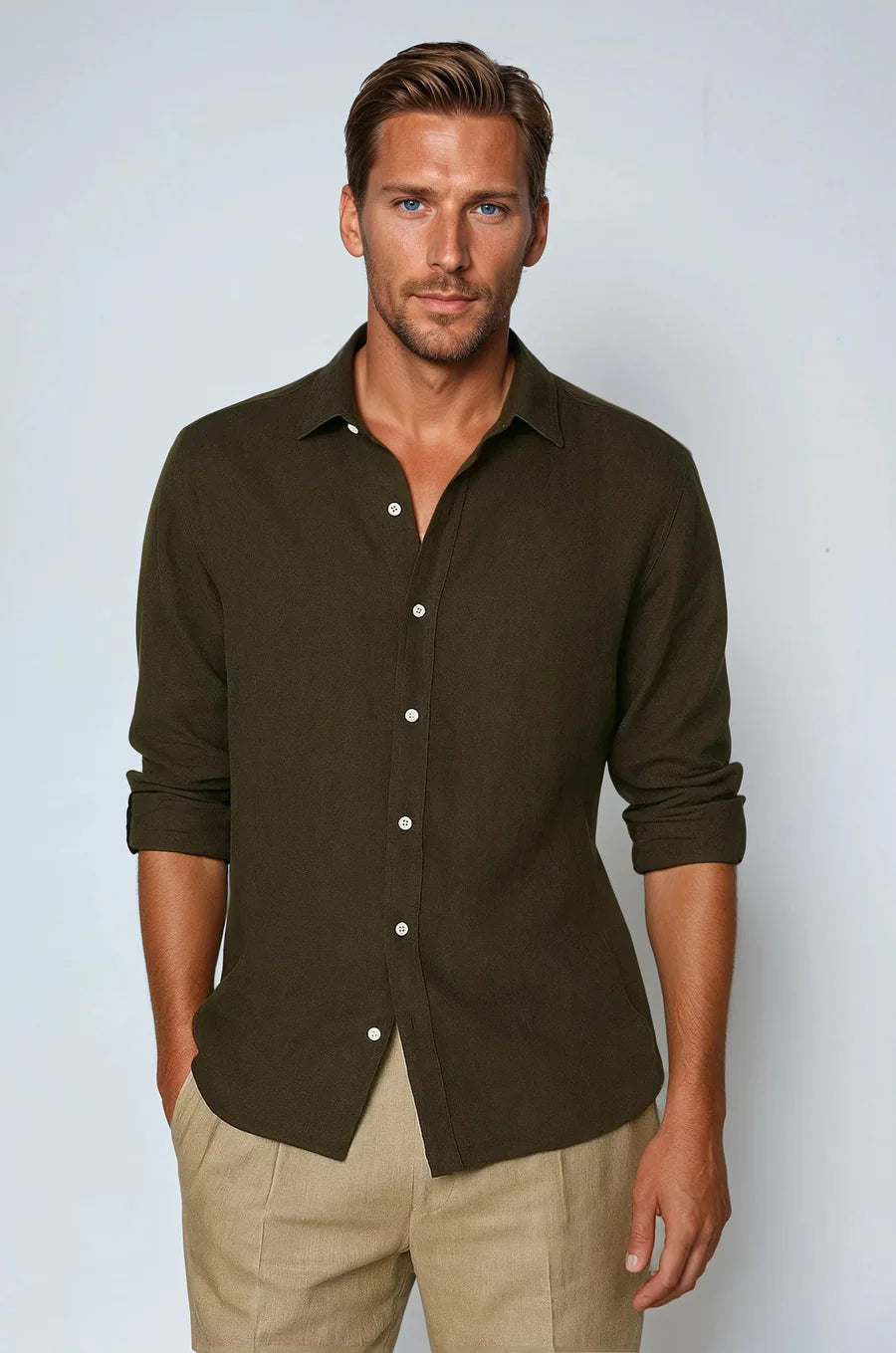 The Matera Men's Premium Linen Button Up Shirt