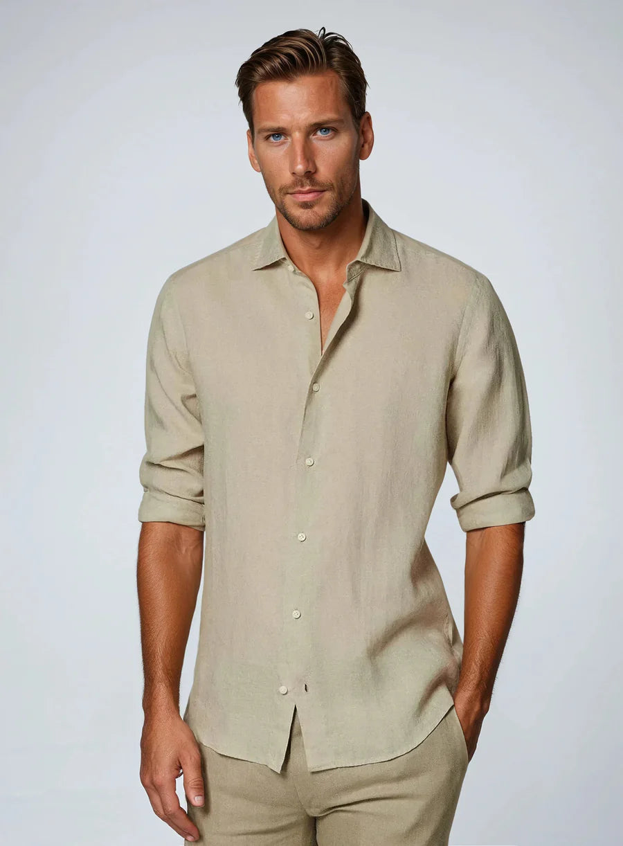 The Matera Men's Premium Linen Button Up Shirt